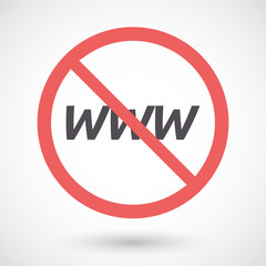 Isolated forbidden signal with    the text WWW