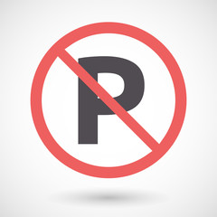 Isolated forbidden signal with    the letter P