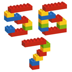 set of numbers from constructor from 5 to 7 - vector illustration, eps