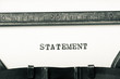 word statement typed on typewriter