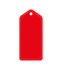 label concept represented by red tag icon. Isolated and flat illustration 