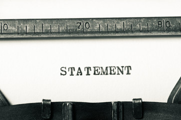 word statement  typed on typewriter