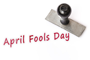 April fools day text label stamp for documents.