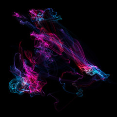 The magical form of pink blue purple smoke. abstract background