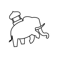 Indian culture concept represented by elephant as sacred animal icon. Isolated and flat illustration 