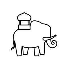 Indian culture concept represented by elephant as sacred animal icon. Isolated and flat illustration 