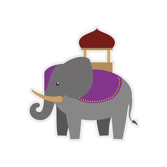 Indian culture concept represented by elephant as sacred animal icon. Isolated and flat illustration 