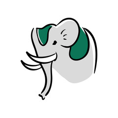 Indian culture concept represented by elephant as sacred animal icon. Isolated and flat illustration 