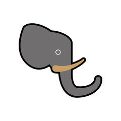 Animal concept represented by elephant icon. Isolated and flat illustration 