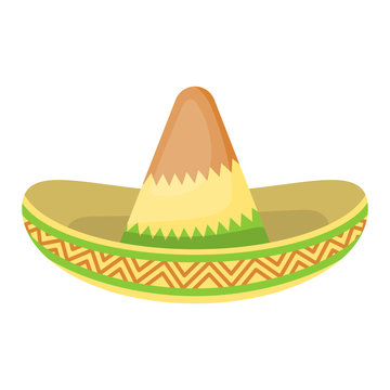 Mexican hat colorful flat icon