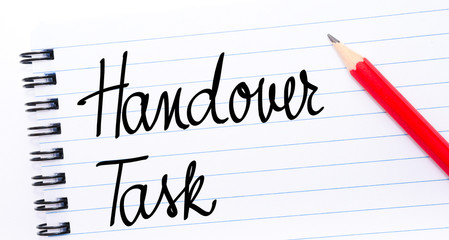 Obraz premium Handover Task written on notebook page