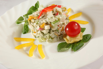 Salad with mayonnaise in Russian style
