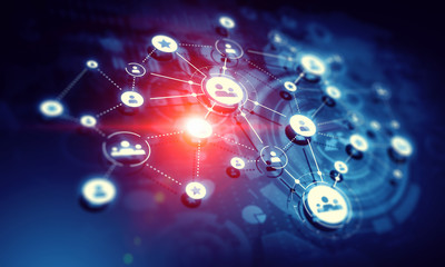 Social networking scheme . Mixed media