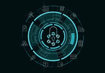 Obraz premium Media interface background . Mixed media