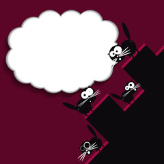 Funny cats on the roof. Vector