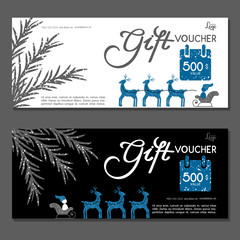 Gift voucher. Vector, illustration. Card template.