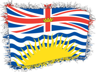 Flag of British Columbia (Canada). Vector illustration of a styl