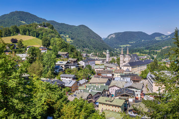 Fototapeta na wymiar View over Berchtesgaden, Bavaria, Germany
