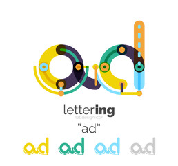 Fototapeta premium Letter logo line concept