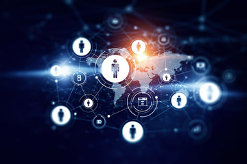 Social networking scheme . Mixed media