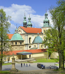 Kalwaria Zebrzydowska in Poland. Basilica and monastery of Bernardine - UNESCO World Heritage Site. Mannerist architecture, pilgrimage destination.