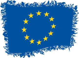 Flag of of Europe, or European Flag. Vector illustration of a st