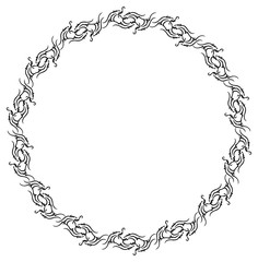 Ornamental round frame. Design element for advertisements, flyer, web, wedding and other invitations or greeting cards. Vector clip art.