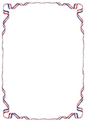 Frame of ribbon with the colors of the Netherlands flag