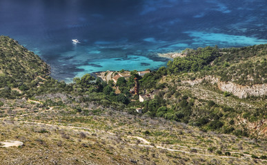 sardinia landscape cala moresca bay aranci gulf