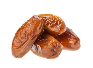 Date fruits isolated on white. without shadow