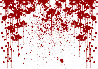 spray painted detail in red over white vector background
