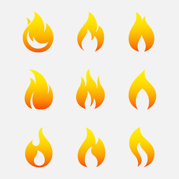 Fire icons vector set