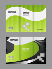 Wave design template for tri-fold brochure
