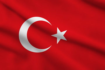 Waving Flag of Turkey