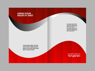Fototapeta premium Tri-fold business brochure template, two-sided template design, mock-up cover 