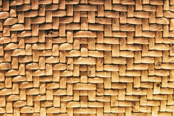 Brown woven bamboo close up texture