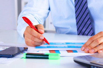 businessman working at a desk computer graphics