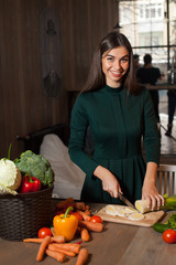 Healthy woman with onion