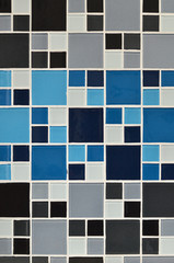Blue tile mosaic