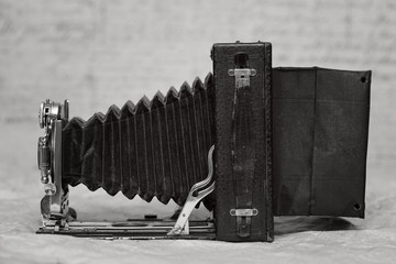vintage camera with bellows