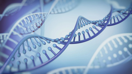 DNA Double Helix abstract background. 3D rendering