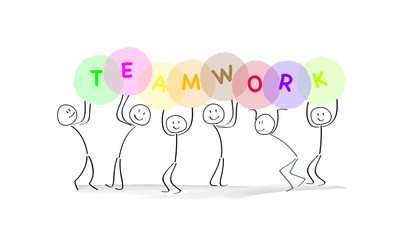Vector flag with the word teamwork