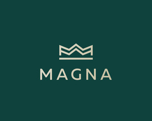 Elegant crown premium logo. Luxury royal king logotype. Monarch symbol. Realty vector sign. © iamguru