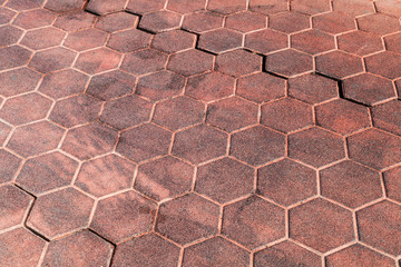 Red honeycomb cobblestone pattern, texture