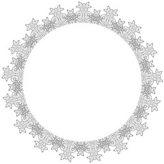 Retro Round Frame Isolated on White Background