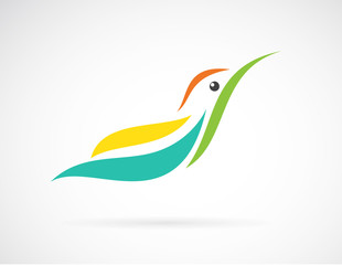 Vector image of an humming bird design on white background,  Vec
