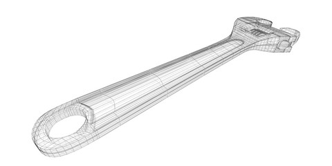 adjustable wrench isolated on a background