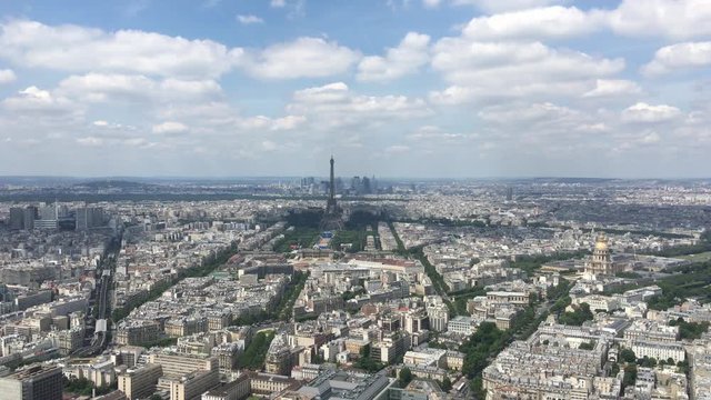 Montparnasse Tower Panoramic Observation Of Paris, France 4K. The Montparnasse Tower Panoramic Observation Deck has the most beautiful view of Paris - 4k