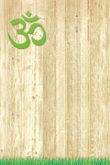 om on wooden background