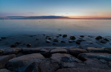 Calm Baltic sea seascape with rocks